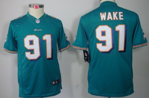 Nike Miami Dolphins #91 Cameron Wake Green Limited Kids Jersey 