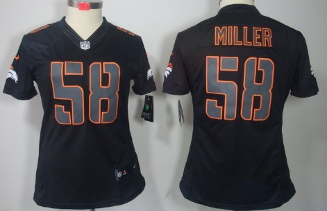 Nike Denver Broncos #58 Von Miller Black Impact Limited Womens Jersey 