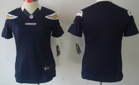 Nike San Diego Chargers Blank Navy Blue Limited Womens Jersey