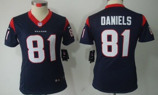 Nike Houston Texans #81 Owen Daniels Blue Limited Womens Jersey 