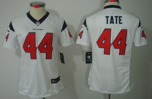 Nike Houston Texans #44 Ben Tate White Limited Womens Jersey 