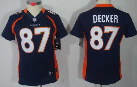 Nike Denver Broncos #87 Eric Decker Blue Limited Womens Jersey 