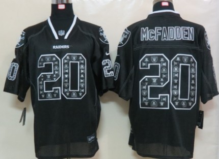 Nike Oakland Raiders #20 Darren McFadden Lights Out Black Ornamented Elite Jersey 