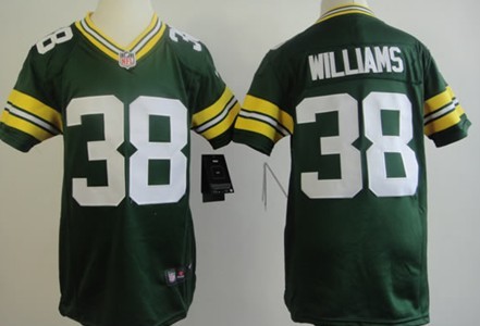 Nike Green Bay Packers #38 Tramon Williams Green Game Kids Jersey 