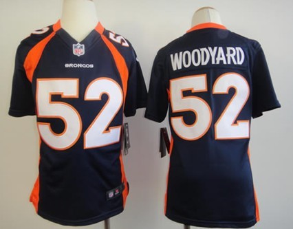 Nike Denver Broncos #52 Wesley Woodyard Blue Game Kids Jersey 