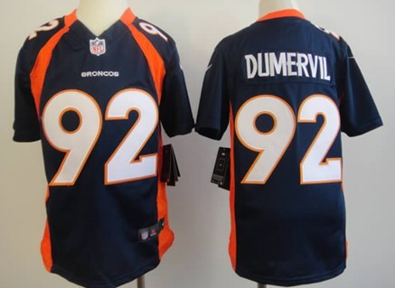 Nike Denver Broncos #92 Elvis Dumervil Blue Game Kids Jersey 