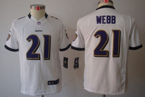 Nike Baltimore Ravens #21 Lardarius Webb White Limited Kids Jersey 