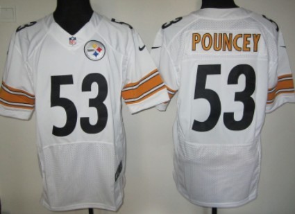 Nike Pittsburgh Steelers #53 Maurkice Pouncey White Elite Jersey 