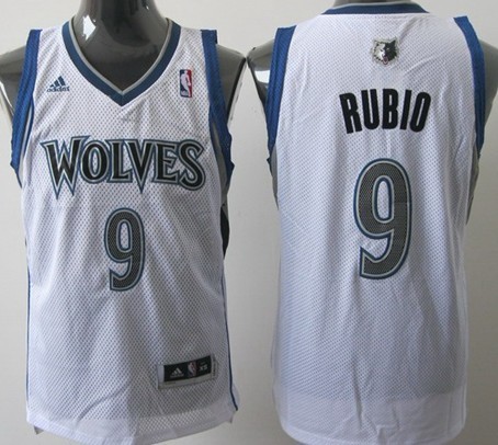 Minnesota Timberwolves #9 Ricky Rubio White Swingman Jersey