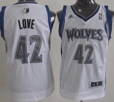 Minnesota Timberwolves #42 Kevin Love White Swingman Jersey 