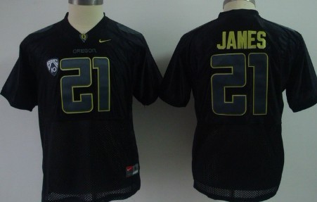 Oregon Ducks #21 LaMichael James Black Kids Jersey 