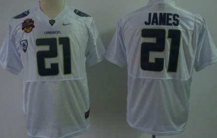 Oregon Ducks #21 LaMichael James White Kids Jersey 