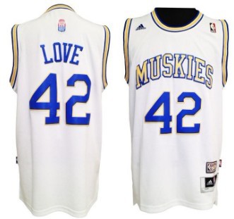 Minnesota Muskies #42 Kevin Love ABA Hardwood Classic Swingman White Jersey 