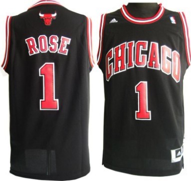 Chicago Bulls #1 Derrick Rose Revolution 30 Swingman Black Jersey 