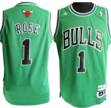 Chicago Bulls #1 Derrick Rose Revolution 30 Swingman Green Jersey 