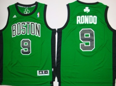 Boston Celtics #9 Rajon Rondo Revolution 30 Swingman Green With Black Jersey 