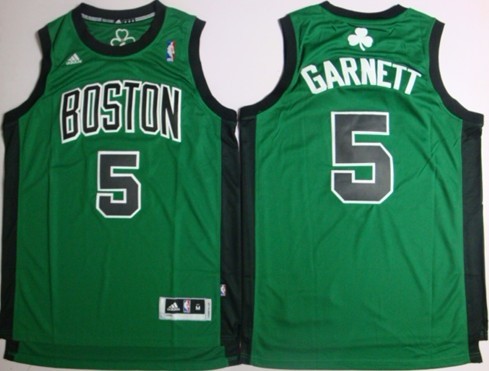 Boston Celtics #5 Kevin Garnett Revolution 30 Swingman Green With Black Jersey 