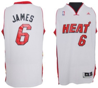 Miami Heat #6 LeBron James Revolution 30 Swingman White Jersey