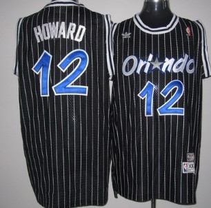 Orlando Magic #12 Dwight Howard Black Swingman Throwback Jersey