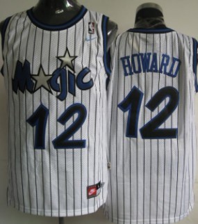 Orlando Magic #12 Dwight Howard White Swingman Throwback Jersey