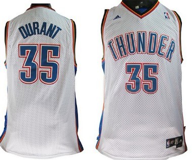 Oklahoma City Thunder #35 Kevin Durant White Swingman Jersey 