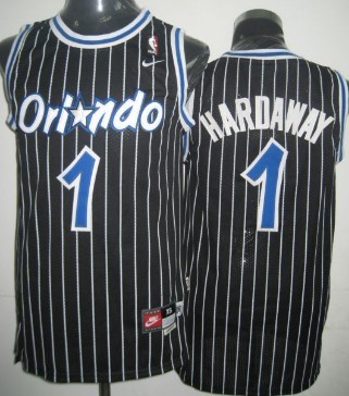 Orlando Magic #1 Penny Hardaway Black Swingman Throwback Jersey