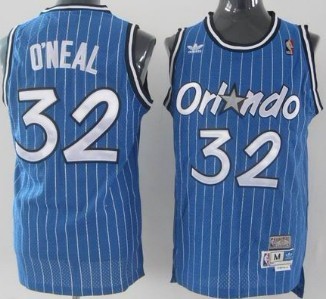 Orlando Magic #32 Shaquille O'neal Blue Swingman Throwback Jersey