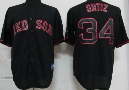 Boston Red Sox #34 David Ortiz Black Fashion Jersey