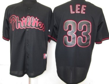 Philadelphia Phillies #33 Cliff Lee Black Fashion Jersey