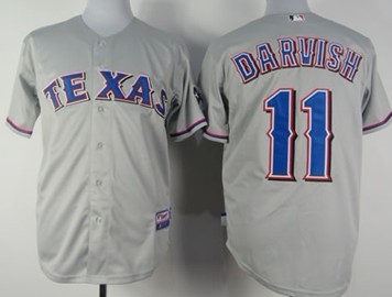 Texas Rangers #11 Yu Darvish Gray Jersey 