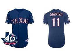 Texas Rangers #11 Yu Darvish Blue 40TH Kids Jersey 