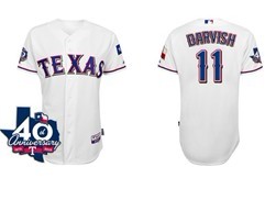 Texas Rangers #11 Yu Darvish White 40TH Kids Jersey 