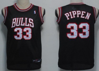 Chicago Bulls #33 Pippen Black With Bulls Swingman Jersey