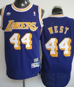 Los Angeles Lakers #44 Jerry West Purple Swingman Throwback Jersey 