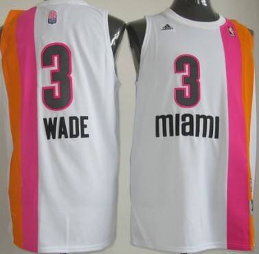 Miami Floridians #3 Dwyane Wade ABA Hardwood Classic Swingman White No Holes Jersey 