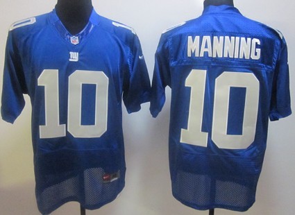 Nike New York Giants #10 Eli Manning Blue Elite Jersey