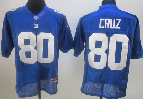 Nike New York Giants #80 Victor Cruz Blue Elite Jersey 