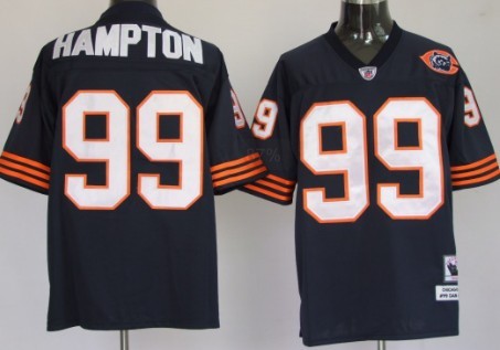 Chicago Bears #99 Dan Hampton Blue Throwback With Bear Patch Jersey