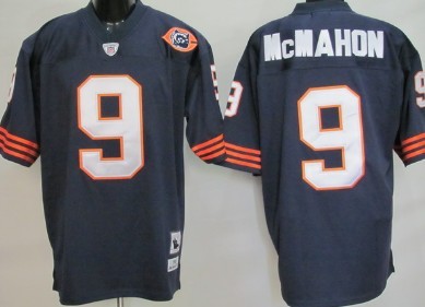 Chicago Bears #9 Jim McMahon Blue Throwback With Bears Patch Jersey 