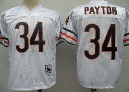 Chicago Bears #34 Walter Payton White Throwback Jersey 