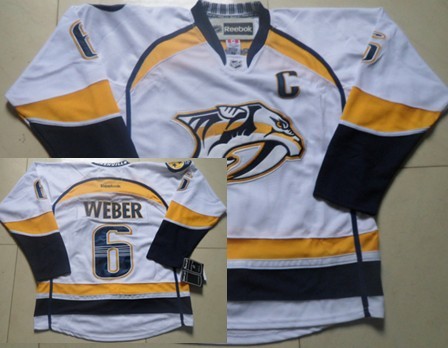 Nashville Predators #6 Shea Weber White Jersey 