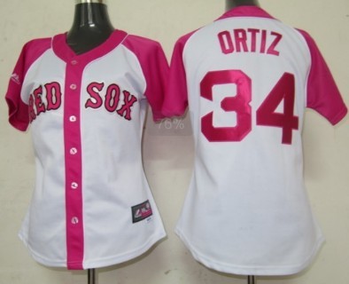 Boston Red Sox #34 David Ortiz 2012 Fashion Womens by Majestic Athletic Jersey 