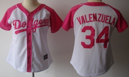 Los Angeles Dodgers #34 Fernando Valenzuela 2012 Fashion Womens Athletic Jersey