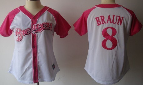 Milwaukee Brewers #8 Ryan Braun 2012 Fashion Womens by Majestic Athletic Jersey