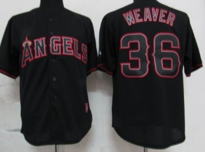 LA Angels of Anaheim #36 Jered Weaver Black Fashion Jersey