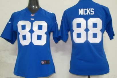 Nike New York Giants #88 Hakeem Nicks Blue Game Womens Jersey