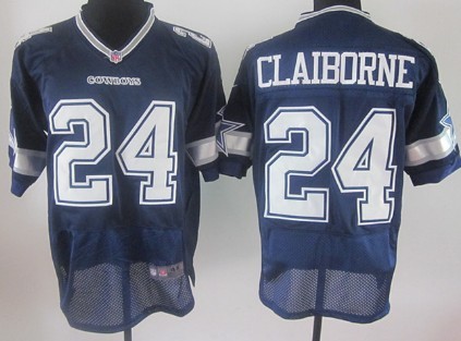 Nike Dallas Cowboys #24 Morris Claiborne Blue Elite Jersey 