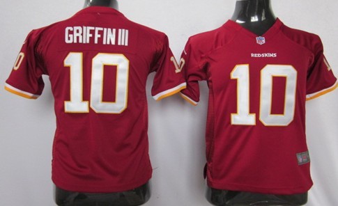 Nike Washington Redskins #10 Robert Griffin III Red Game Kids Jersey