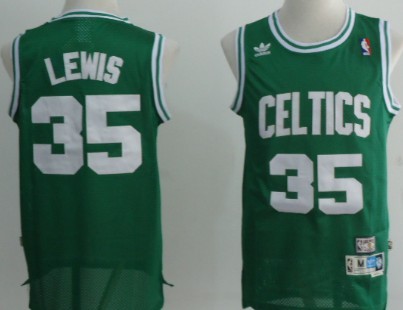 Boston Celtics #35 Reggie Lewis Green Swingman Throwback Jersey 