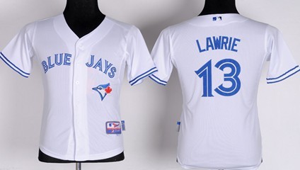 Toronto Blue Jays #13 Brett Lawrie White Kids Jersey 